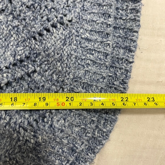 American Rag Womens Sweater Size Medium Blue Gray Knit Lace Up Sides Top - Picture 9 of 10